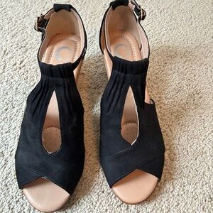 Black Suede Platform Sandals